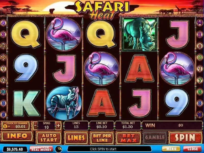 Safari Heat  Real Money Slot made by PlayTech - Main Screen Reels