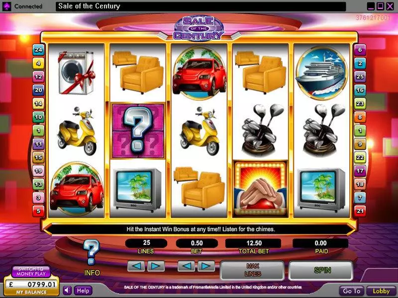 Sale of the Century  Real Money Slot made by OpenBet - Main Screen Reels