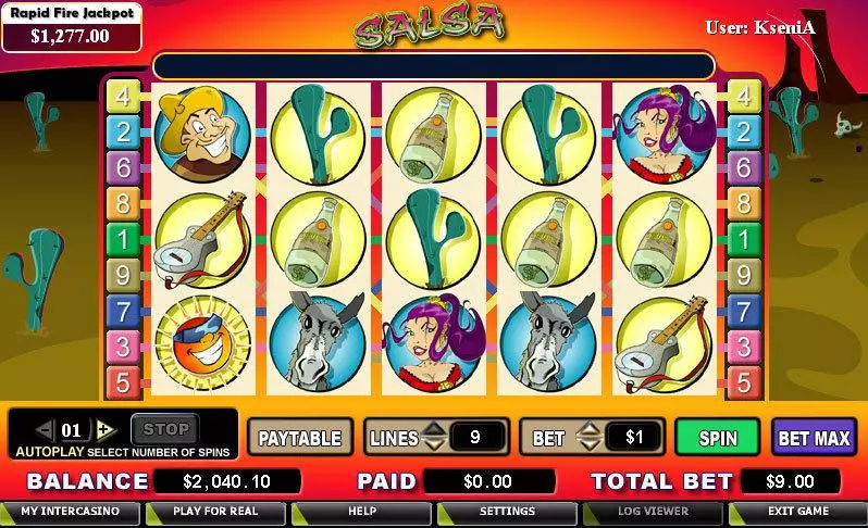 Salsa  Real Money Slot made by CryptoLogic - Main Screen Reels