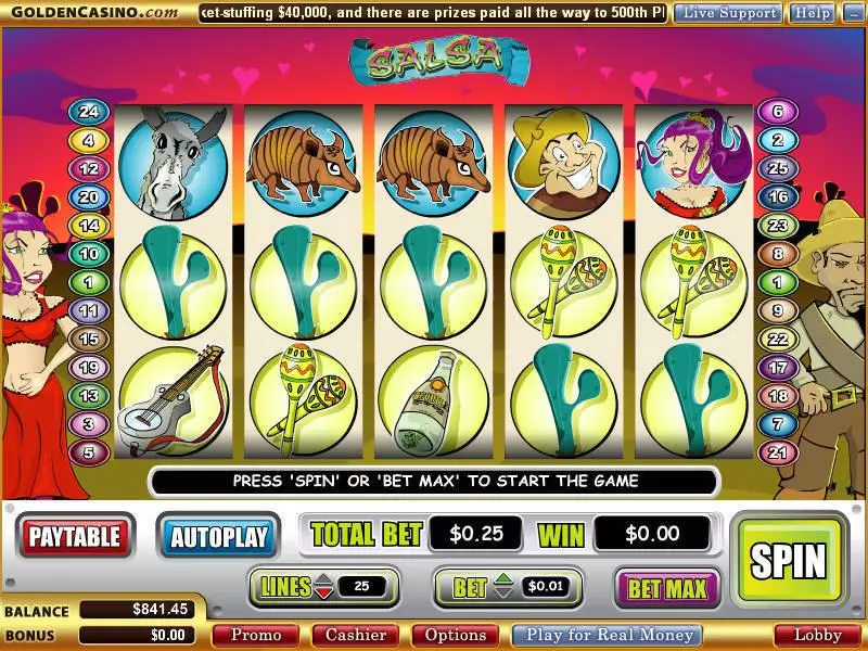 Salsa  Real Money Slot made by WGS Technology - Main Screen Reels