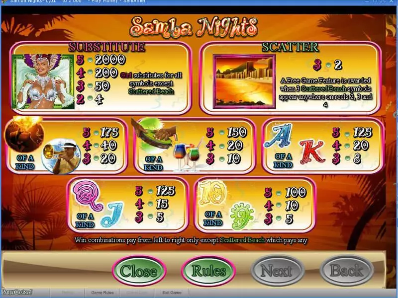 Samba Nights  Real Money Slot made by bwin.party - Info and Rules