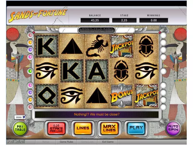 Sands of Fortune  Real Money Slot made by bwin.party - Main Screen Reels