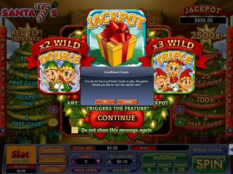 Santa 7's  Real Money Slot made by NuWorks - Info and Rules