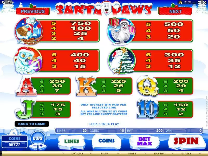 Santa Paws  Real Money Slot made by Microgaming - Info and Rules
