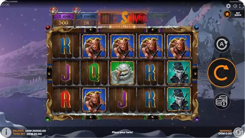 Santa the Slayer  Real Money Slot made by Mancala Gaming - Main Screen Reels