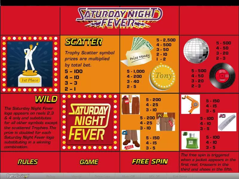 Saturday Night Fever  Real Money Slot made by bwin.party - Info and Rules