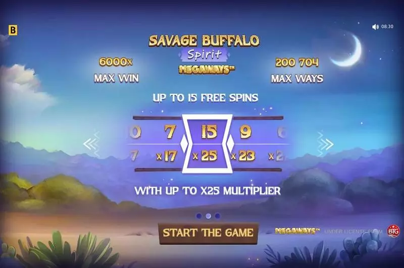 Savage Buffalo Spirit MEGAWAYS  Real Money Slot made by BGaming - Introduction Screen