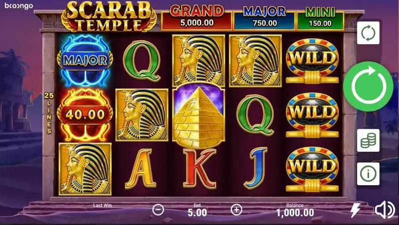 Scarab Temple  Real Money Slot made by Booongo - Main Screen Reels