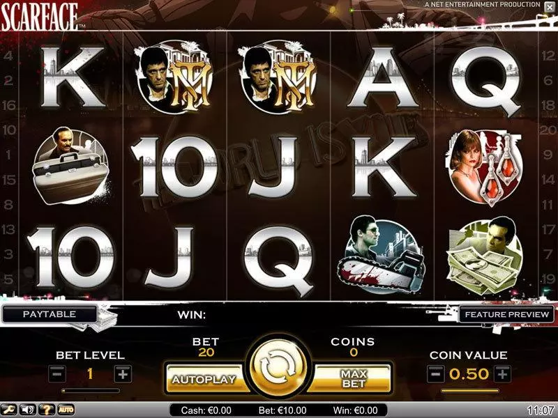 Scarface  Real Money Slot made by NetEnt - Main Screen Reels