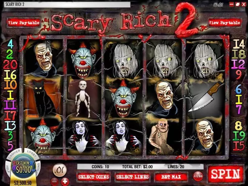 Scary Rich 2  Real Money Slot made by Rival - Main Screen Reels