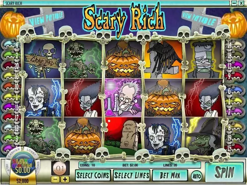 Scary Rich  Real Money Slot made by Rival - Main Screen Reels