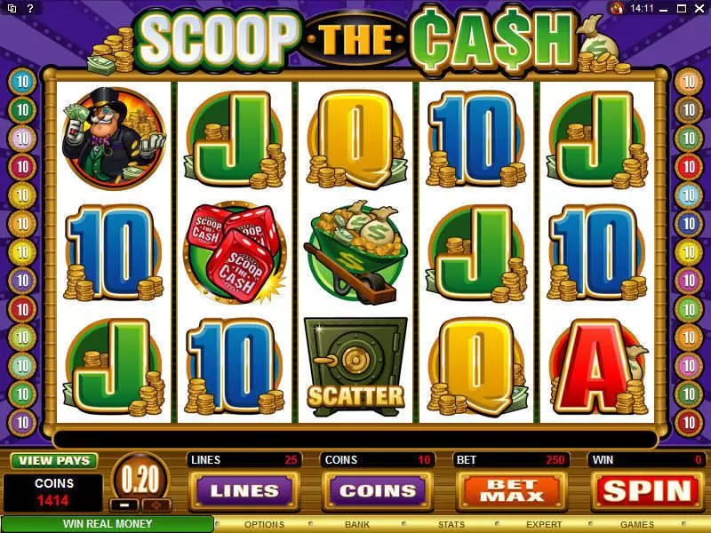 Scoop the Cash  Real Money Slot made by Microgaming - Main Screen Reels