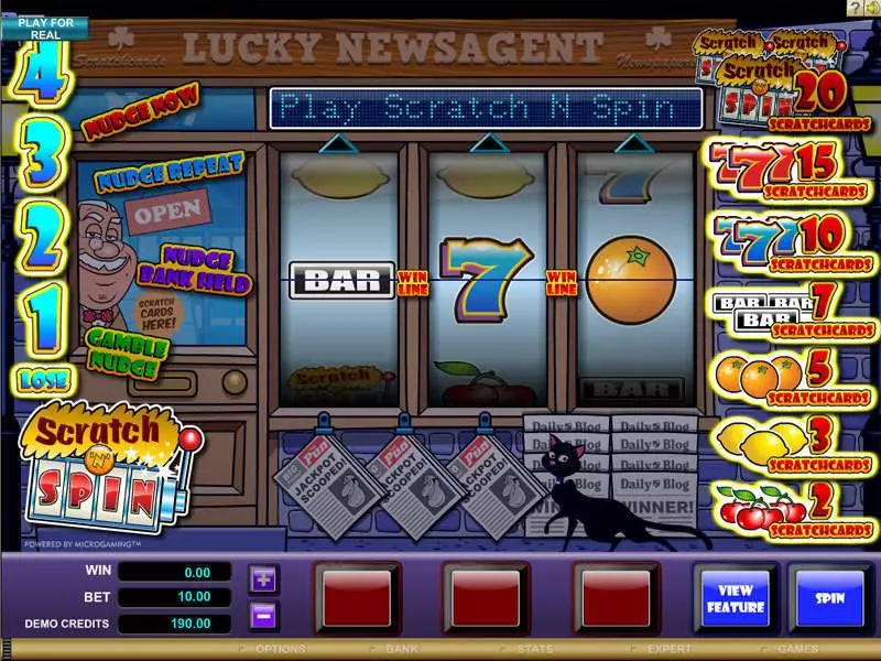Scratch n Spin  Real Money Slot made by Microgaming - Main Screen Reels