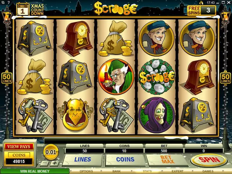 Scrooge  Real Money Slot made by Microgaming - Main Screen Reels