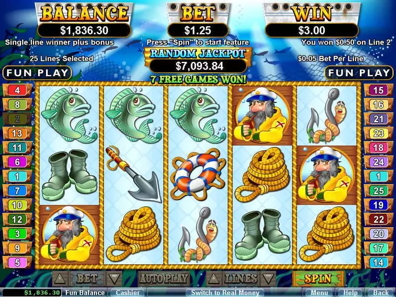 Sea Captain  Real Money Slot made by RTG - Main Screen Reels