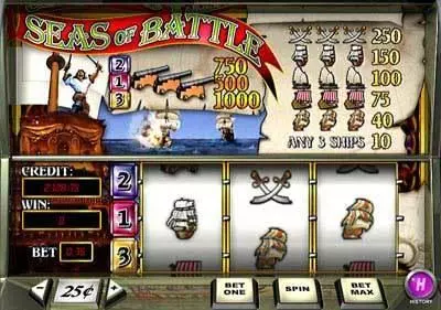 Seas Of Battle  Real Money Slot made by PlayTech - Main Screen Reels