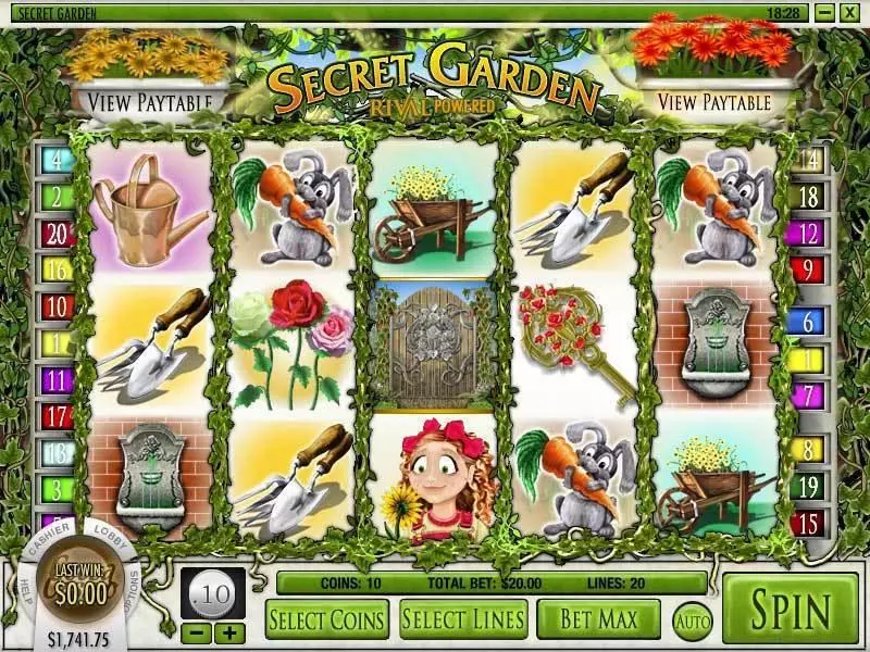 Secret Garden  Real Money Slot made by Rival - Main Screen Reels