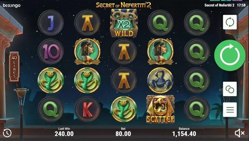 Secret of Nefertiti 2  Real Money Slot made by Booongo - Winning Screenshot