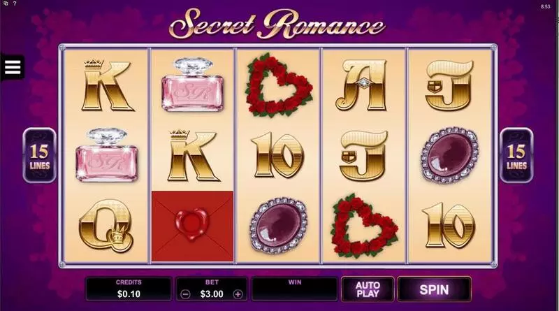 Secret Romance  Real Money Slot made by Microgaming - Main Screen Reels