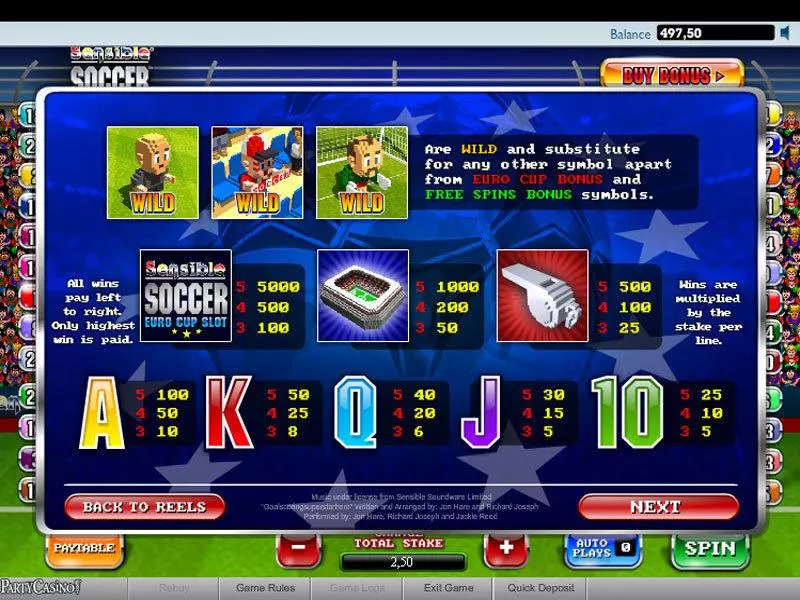 Sensible Soccer  Real Money Slot made by bwin.party - Info and Rules