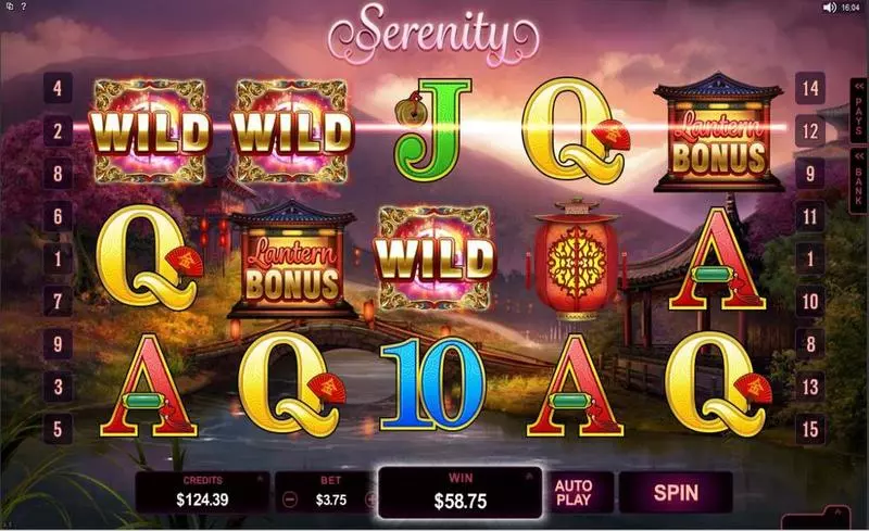 Serenity  Real Money Slot made by Microgaming - Main Screen Reels