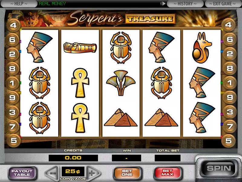 Serpent's Treasure  Real Money Slot made by DGS - Main Screen Reels