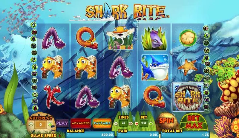 Shark Bite  Real Money Slot made by Amaya - Main Screen Reels