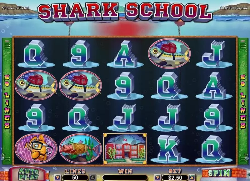 Shark School  Real Money Slot made by RTG - Main Screen Reels