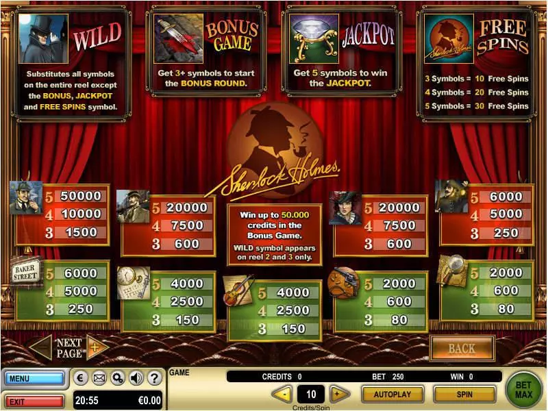 Sherlock Holmes  Real Money Slot made by GTECH - Info and Rules