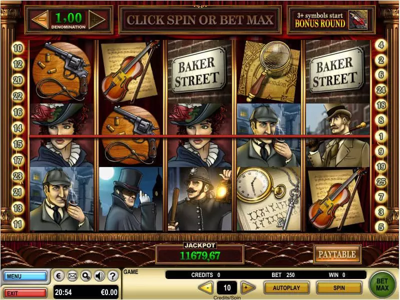 Sherlock Holmes  Real Money Slot made by GTECH - Main Screen Reels