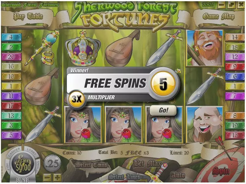 Sherwood Forest Fortunes  Real Money Slot made by Rival - Bonus 2