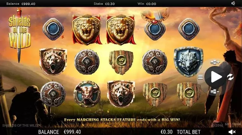 Shields of the Wild   Real Money Slot made by NextGen Gaming - Main Screen Reels