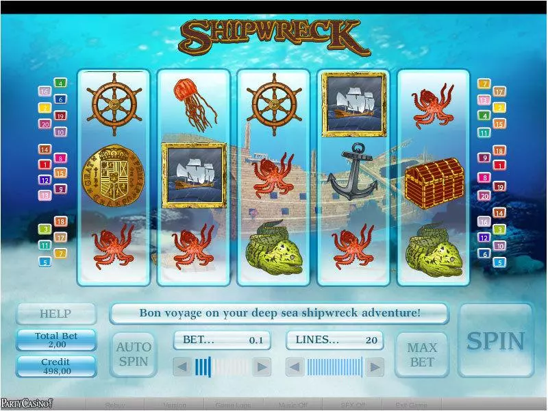 Shipwreck  Real Money Slot made by bwin.party - Main Screen Reels