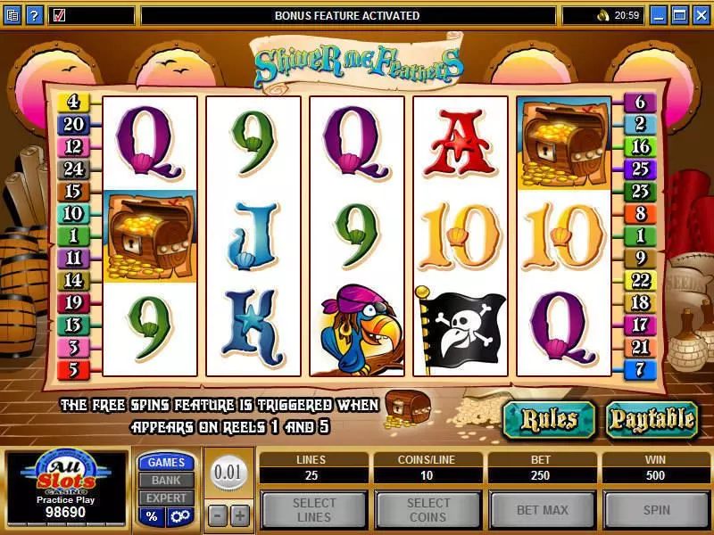 Shiver Me Feathers  Real Money Slot made by Microgaming - Main Screen Reels