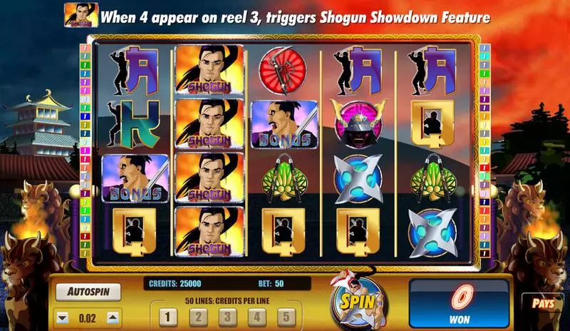 Shogun Showdown   Real Money Slot made by Amaya - Main Screen Reels