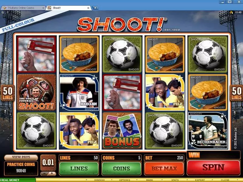 Shoot!  Real Money Slot made by Microgaming - Main Screen Reels