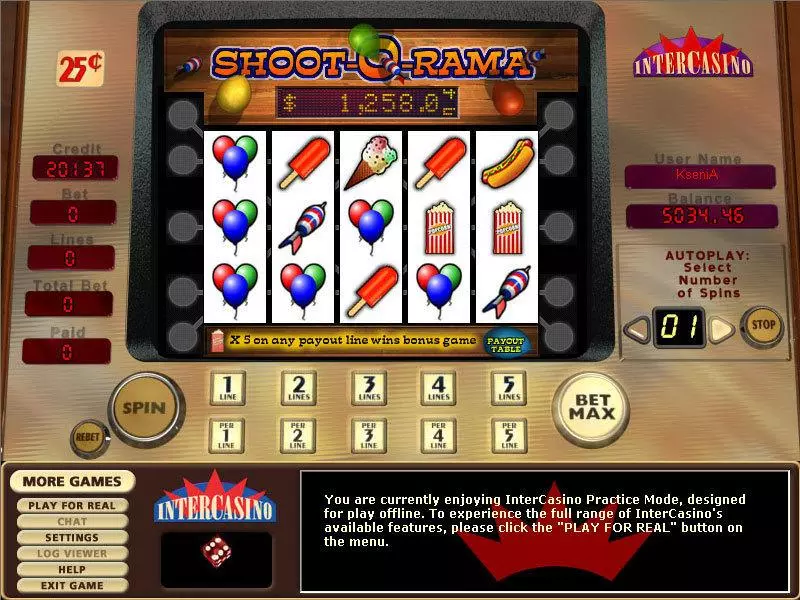 Shoot-O-Rama  Real Money Slot made by CryptoLogic - Main Screen Reels