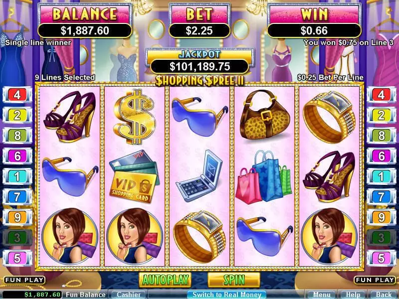 Shopping Spree 2  Real Money Slot made by RTG - Main Screen Reels