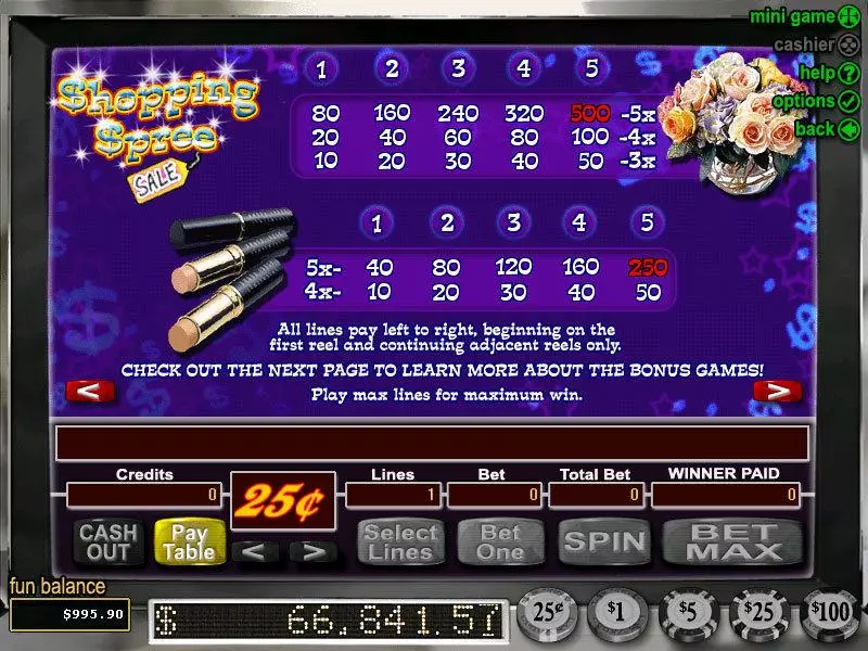 Shopping Spree  Real Money Slot made by RTG - Info and Rules