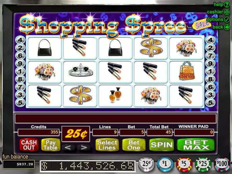 Shopping Spree  Real Money Slot made by RTG - Main Screen Reels