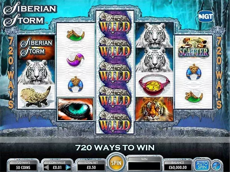 Siberian Storm  Real Money Slot made by IGT - Introduction Screen