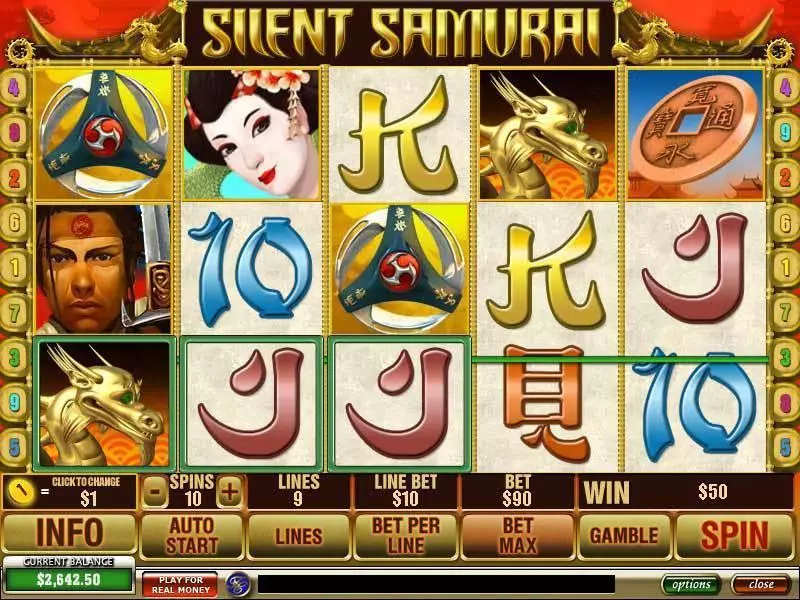 Silent Samurai  Real Money Slot made by PlayTech - Main Screen Reels