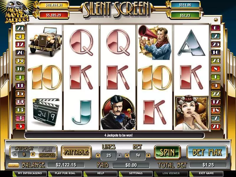 Silent Screen  Real Money Slot made by CryptoLogic - Main Screen Reels