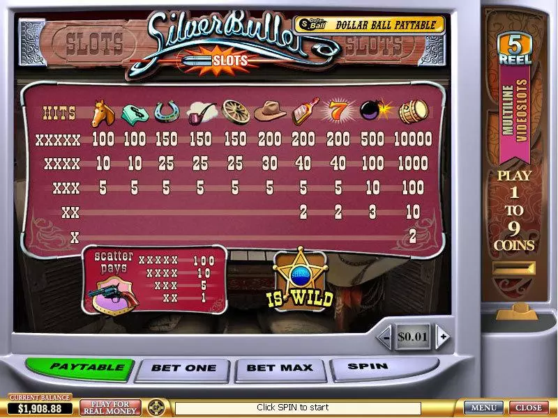 Silver Bullet  Real Money Slot made by PlayTech - Info and Rules
