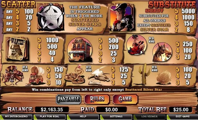 Silver Star  Real Money Slot made by CryptoLogic - Info and Rules