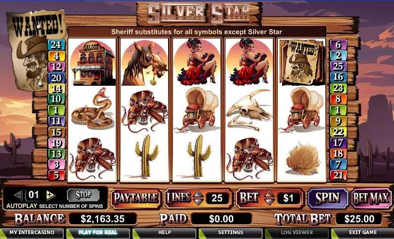 Silver Star  Real Money Slot made by CryptoLogic - Main Screen Reels