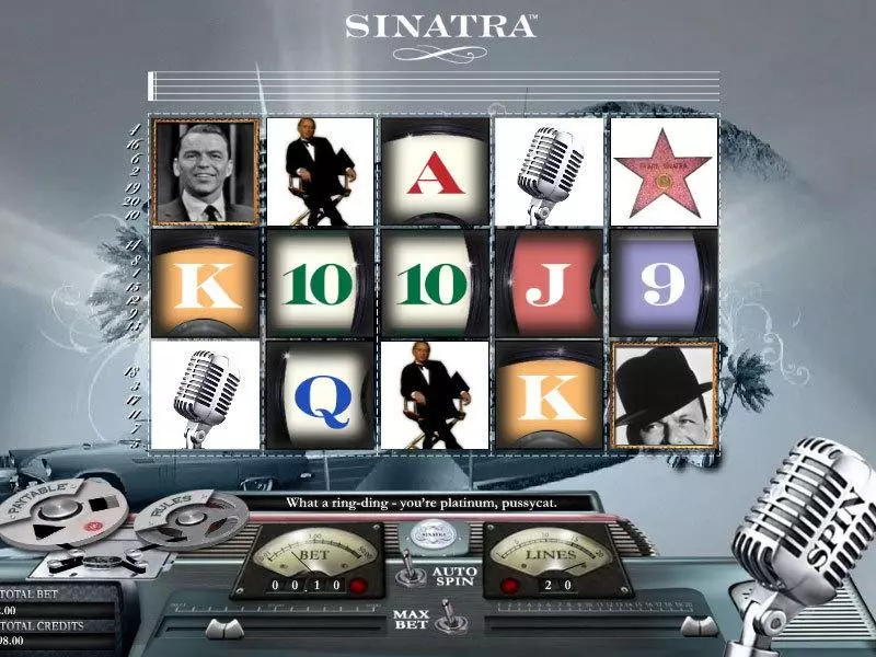 Sinatra  Real Money Slot made by bwin.party - Main Screen Reels