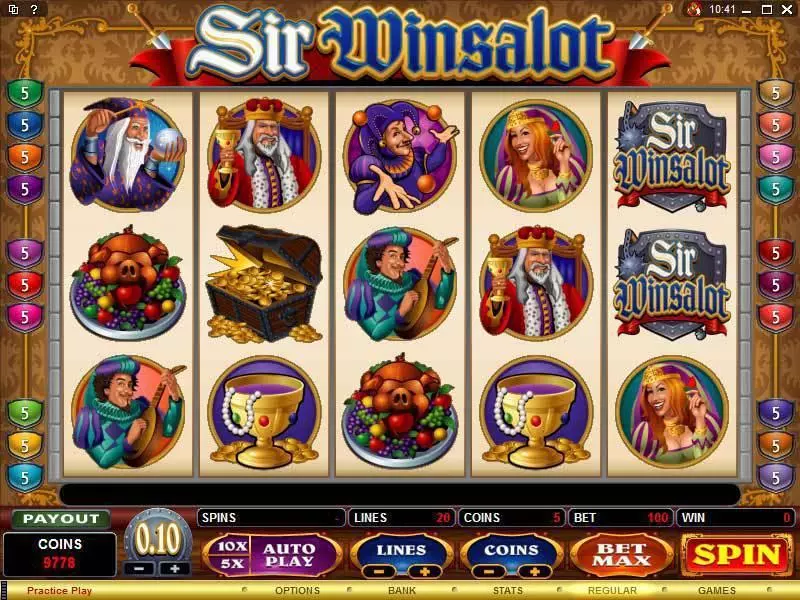 Sir Winsalot  Real Money Slot made by Microgaming - Main Screen Reels