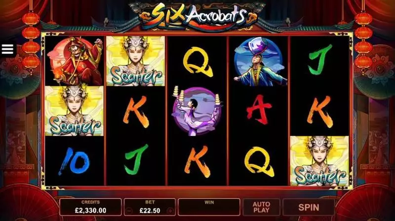 Six Acrobats  Real Money Slot made by Microgaming - Main Screen Reels