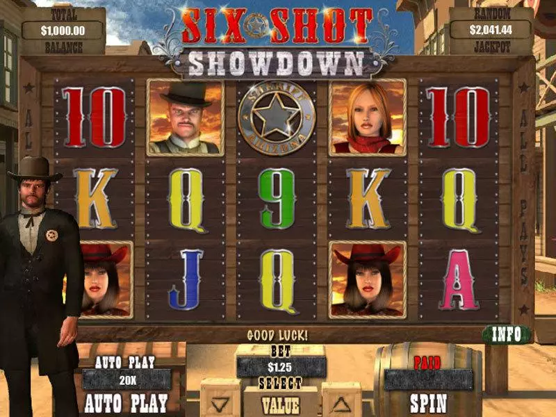 Six Shot Showdown  Real Money Slot made by RTG - Main Screen Reels